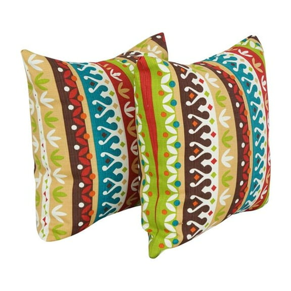 Blazing Needles 17-inch Square Polyester Outdoor Throw Pillows (Set of 2) 9910-S2-OD-212