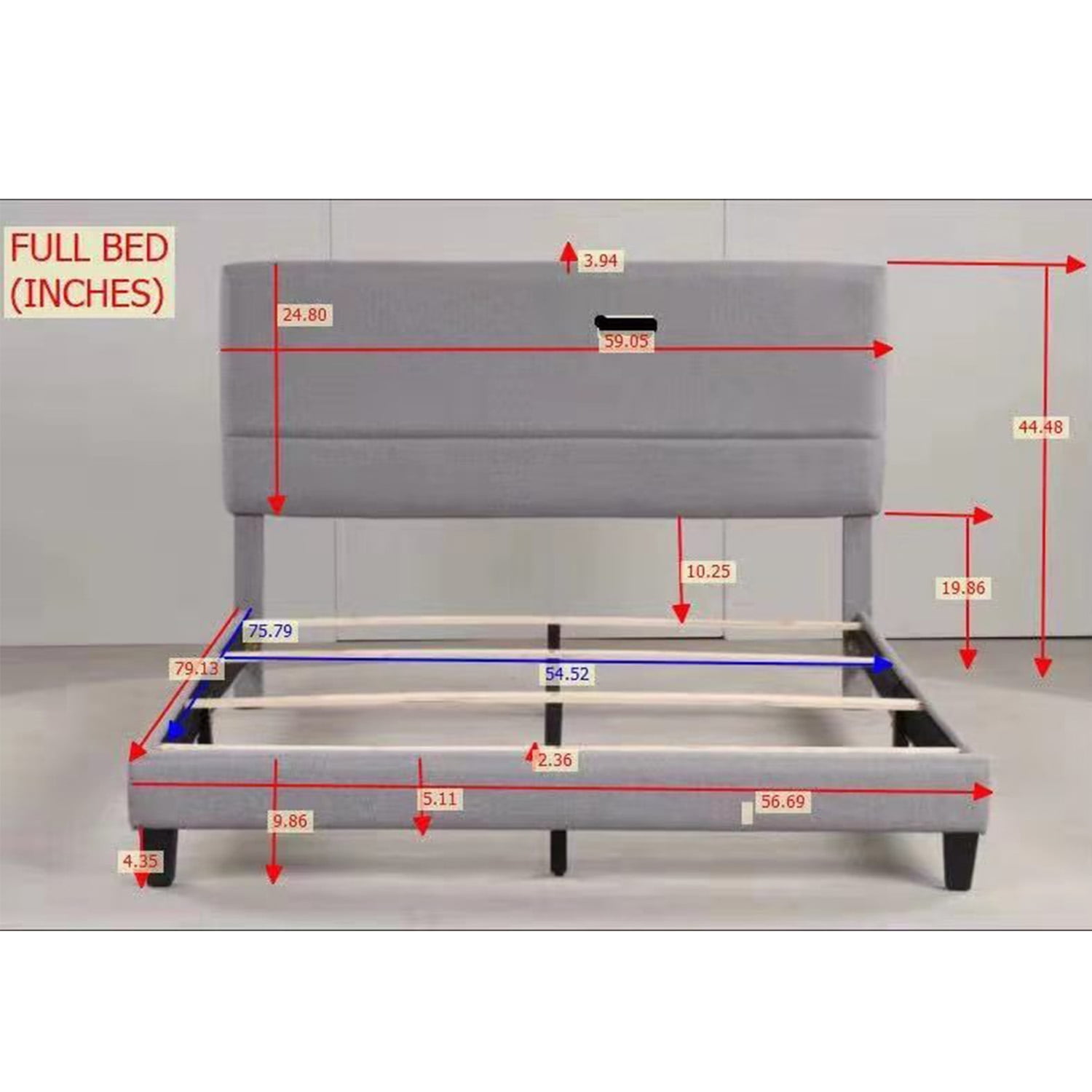 Kadyn Full Platform Bed Frame with Linen Headboard, Fabric Upholstered Bed Frame / Wood Slat Support / No Box Spring Needed / Easy Assembly, Gray Kadyn Full Platform Bed Frame with Linen Headboard, Fabric Upholstered Bed Frame / Wood Slat Support / No Box Spring Needed / Easy Assembly, Gray