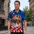 thumbnail image 3 of Cowboy Shirts for Men Summer Short Sleeve Button Up Notch Collar Western Cowboy Horse Printed Casual Shirt, 3 of 6