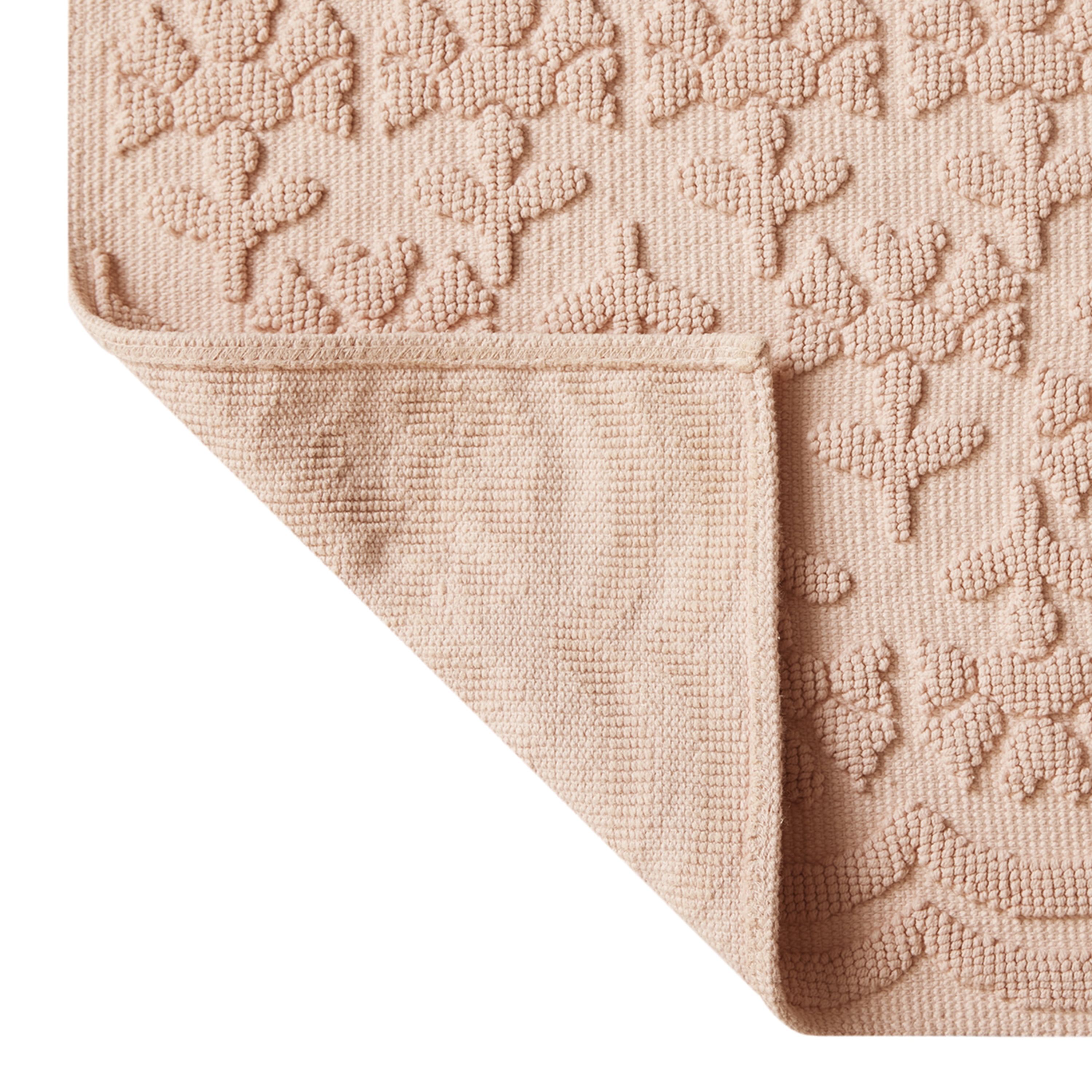 Beautiful Floral Block Scallop 2 Piece Bath Rug Set by Drew Barrymore, Rose Pink, 17" x 24" & 20" x 30"