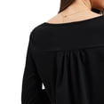 thumbnail image 5 of Womens Blouses Casual Long Sleeve Tops Plus Size Swing Button Down Tunics Black, 5 of 8