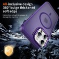 thumbnail image 6 of Dteck for iPhone 16 Pro Max Case with Magnetic, Compatible with MagSafe, Military Drop Protection Slim Translucent Matte Shockproof with Anti-Fingerprint Phone Case,Purple, 6 of 8