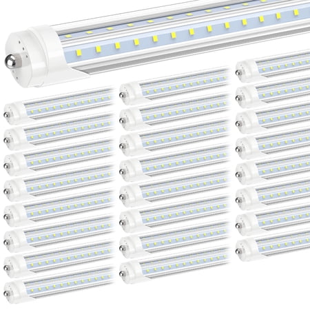 T8 8ft LED Tube Light Bulbs, Single Pin Fa8 Base, V Shape 90W 6000K, 25-Pack