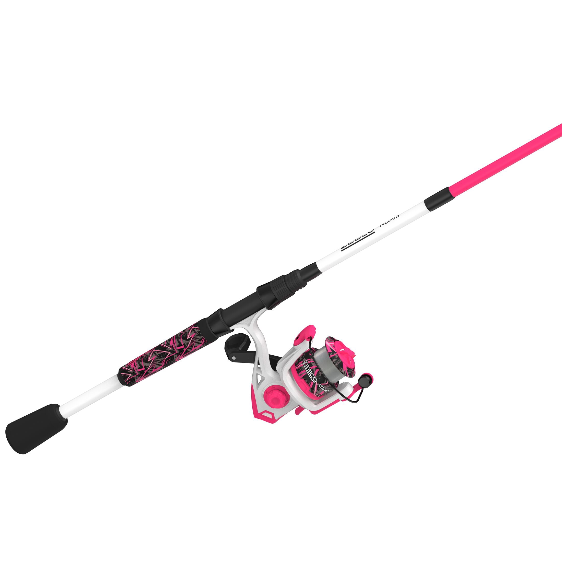 Zebco Roam Spinning Reel and Fishing Rod Combo, 6-Foot 2-Piece Fiberglass Fishing Pole, Size 20 Reel