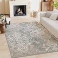 thumbnail image 1 of Area Rug 5x7 - Vintage Carpet for Living Room, Non-Slip Machine Washable Rug 5x7 for Hallway Kitchen, Low Pile Print Floral Rugs for Bedroom Home Office Farmhouse Decor, Damask, 1 of 7