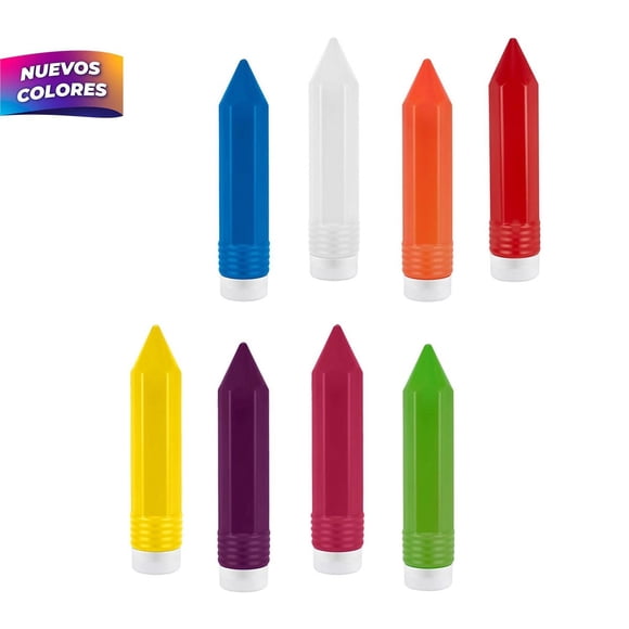Paquete 35 piezas Estuche doble porta lápices con alcancía amarillo 5.9 x 25.5