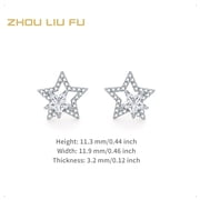 ZHOU LIU FU 925 Sterling Silver Stud Earrings Blind Box Dainty Mystery Jewelry for Women