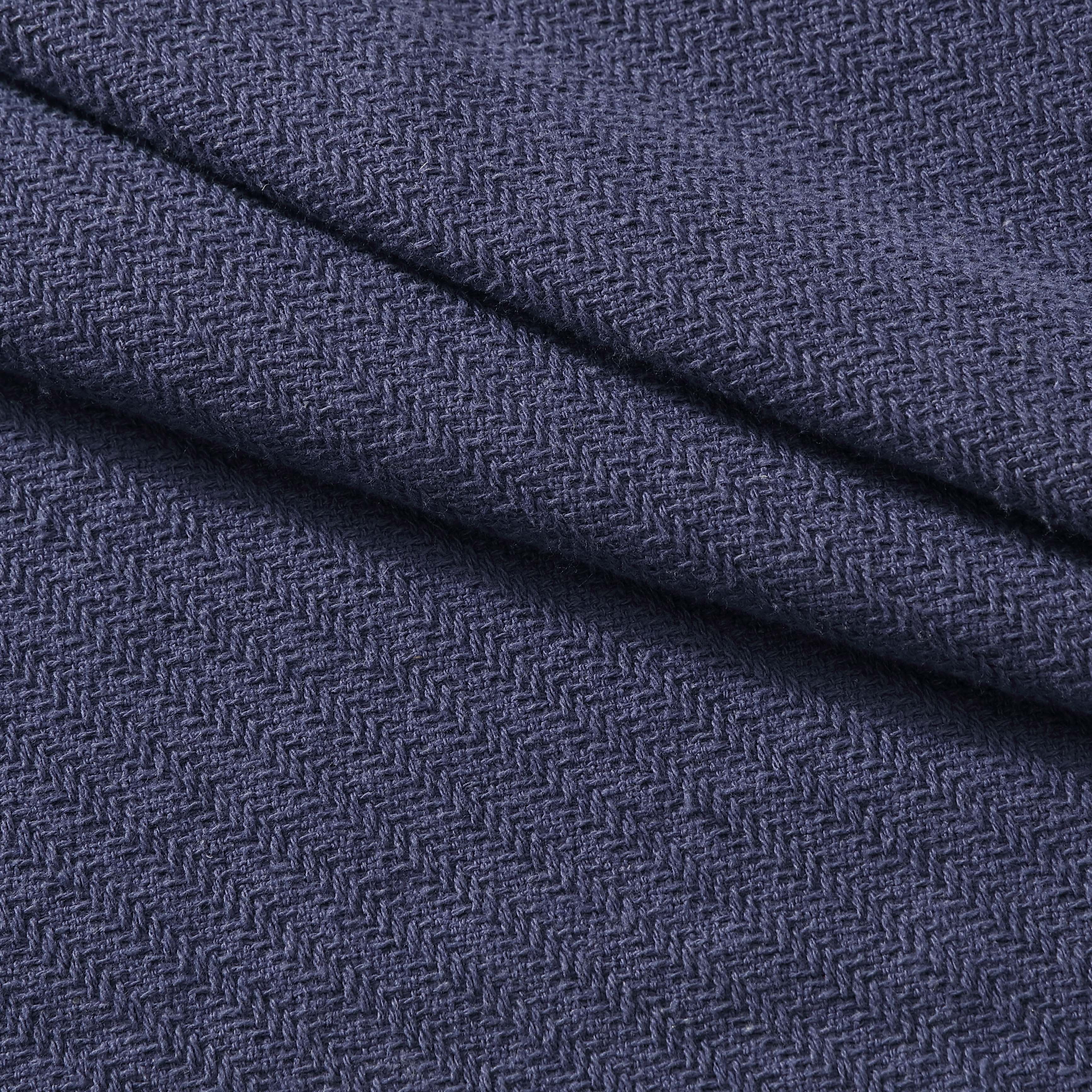 Beatrice Home Fashions, GOTS Organic Cotton Blanket, King, Navy Blue