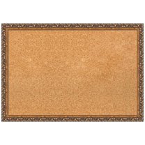 Amanti Art Natural Cork Board Wood Framed Antique Bronze Bulletin Board 26 in. x 18 in.