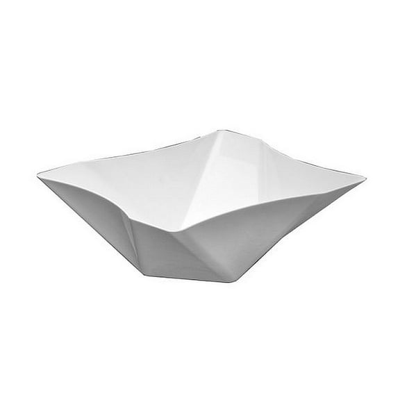 1 - Party Essentials 41 Oz. Twisted Square Serving Bowls - White