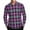 Hot Pink, variant on RongHuan Flannel Shirts for Men Lightweight Long Sleeve Plaid Business Shirt Casual Comfy Button Down Lapel Tshirt