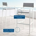 thumbnail image 5 of Bar Side Stool Chair, Set of 2, Aluminum, Metal, Steel, White Grey Gray, Modern Contemporary Urban Design, Outdoor Patio Balcony Cafe Bistro Garden Furniture Hotel Hospitality, 5 of 8