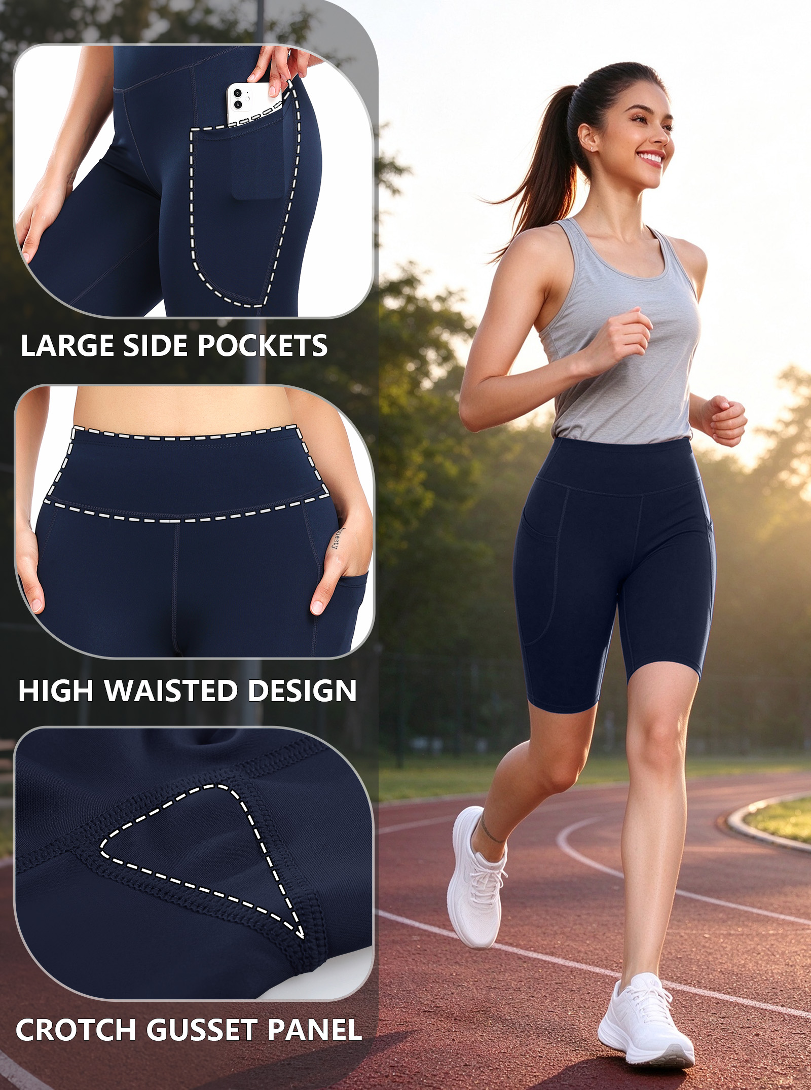 NELEUS Women's 4-Pack Workout Shorts, High Waist photo 6