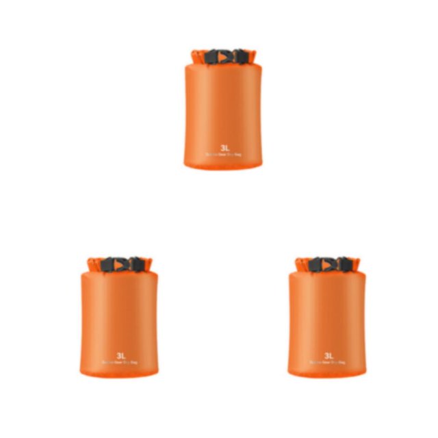 QualitChoice 1/2/3/5 Dry Bag Waterproof Stuff Sacks Clothes 70D Polyester Water Resistance Storage Pack Large Capacity Sailing Bags Orange/3L 3PCS