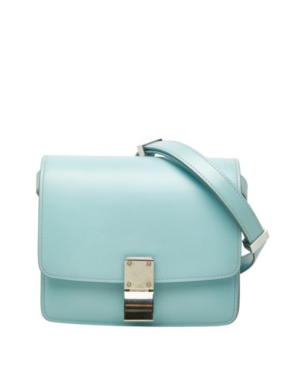 Pre-Owned Celine Classic Box Crossbody Shoulder Bag, Blue Leather, Women's CELINE