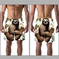 thumbnail image 3 of luoweisi Men's Beach Shorts Quick Dry Swim Trunks with Mesh Lining Sloth S, 3 of 5