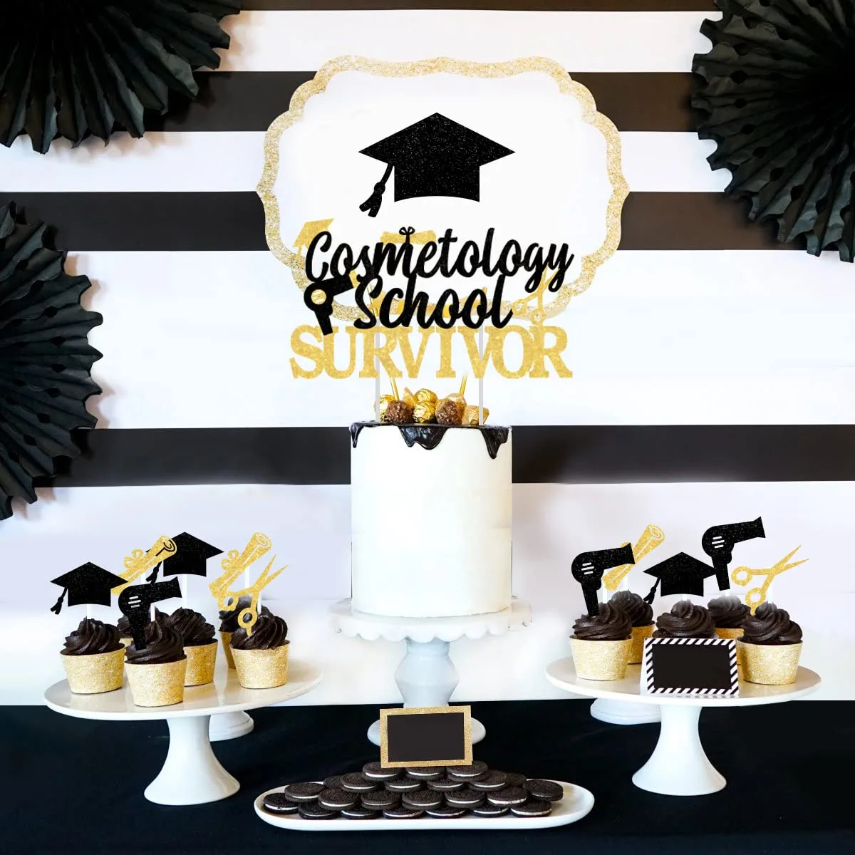 Class Cake Topper Glitter Congrats Grad , Graduation Cake Pick,  Forgraduation Theme High School Boys Girls Graduate Party Cake Decorations  Supplies Black Golden - Temu Australia