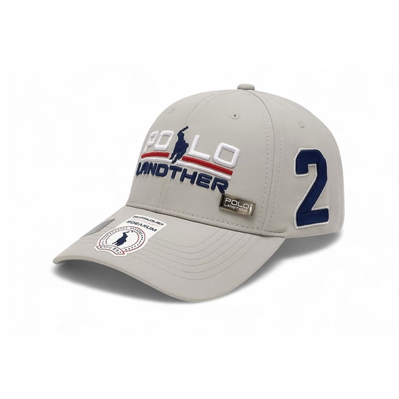 Gorra Polo Landther ajustable para hombre gris claro estilo casual bordado