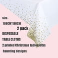 thumbnail image 2 of 2Pcs 137*274cm Purple and Gold Dot Disposable,Confetti Rectangular Tablecover Plastic-white, 2 of 5