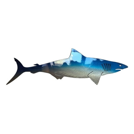 

Stainless Steel Shark Art Decoration Wall Hanging Pendant Wall Plaque Bar Diner Home Decor Bathroom Bedroom Marine Fish Decoration D 50*20cm
