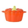 thumbnail image 2 of TOOPTY Ceramic Pumpkin Pot with Lid, Dutch Oven Style Casserole for Baking, Serving, and Fall Table Decor, 2 of 6