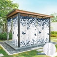 thumbnail image 6 of Outdoor Curtains for Patio Waterproof, Blue Spring Botanical Outdoor Privacy Panels Grommet, Weeping Eucalyptus Butterfly Blackout Outside Curtains for Porch/Cabana/Pergola/Gazebo 54"x108", 2 Panels, 6 of 8