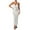 White, variant on Women's Crochet Maxi Beach Cover-Up Dress - Spaghetti Strap Fringe Hem Suspender Resort Wear Summer 2025,Size L