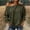 Army Green, variant on Off Shoulder Tops for Women Casual Waffle Knit Long Sleeve Loose Fit Blouses with Pocket Solid Vacation Trendy Travel Fashion Clothing