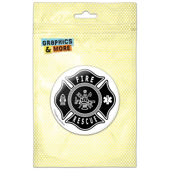 Firefighter Fire Rescue Maltese Cross Pinback Button Pin Badge