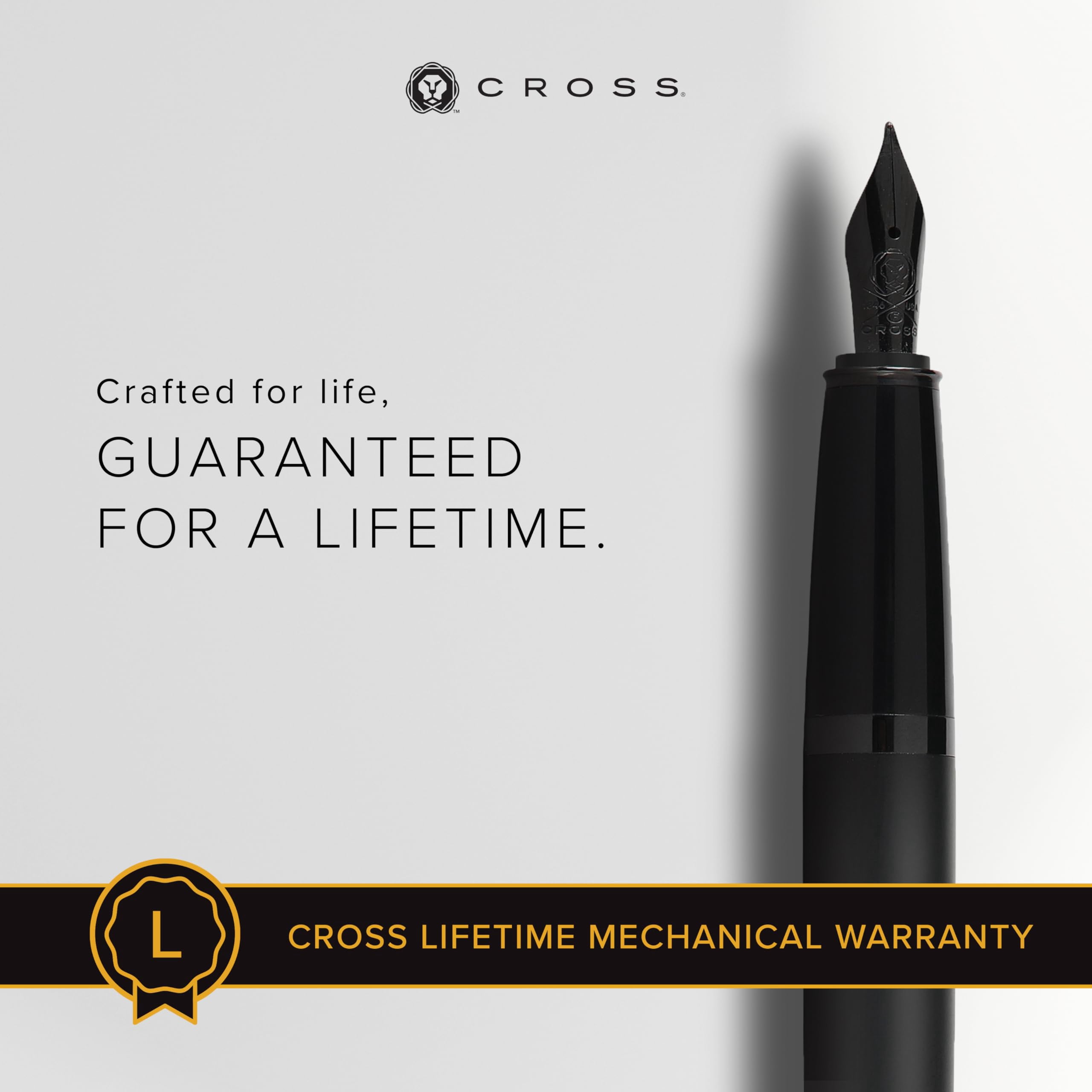 Cross Bailey™ Matte Black Lacquer Fine Nib Fountain Pen