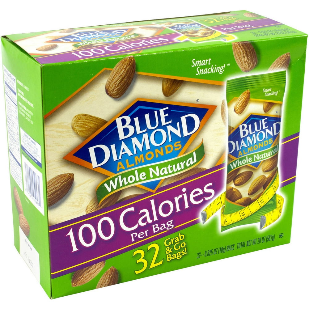Blue Diamond Whole Natural Almonds, .625 oz, 32 count