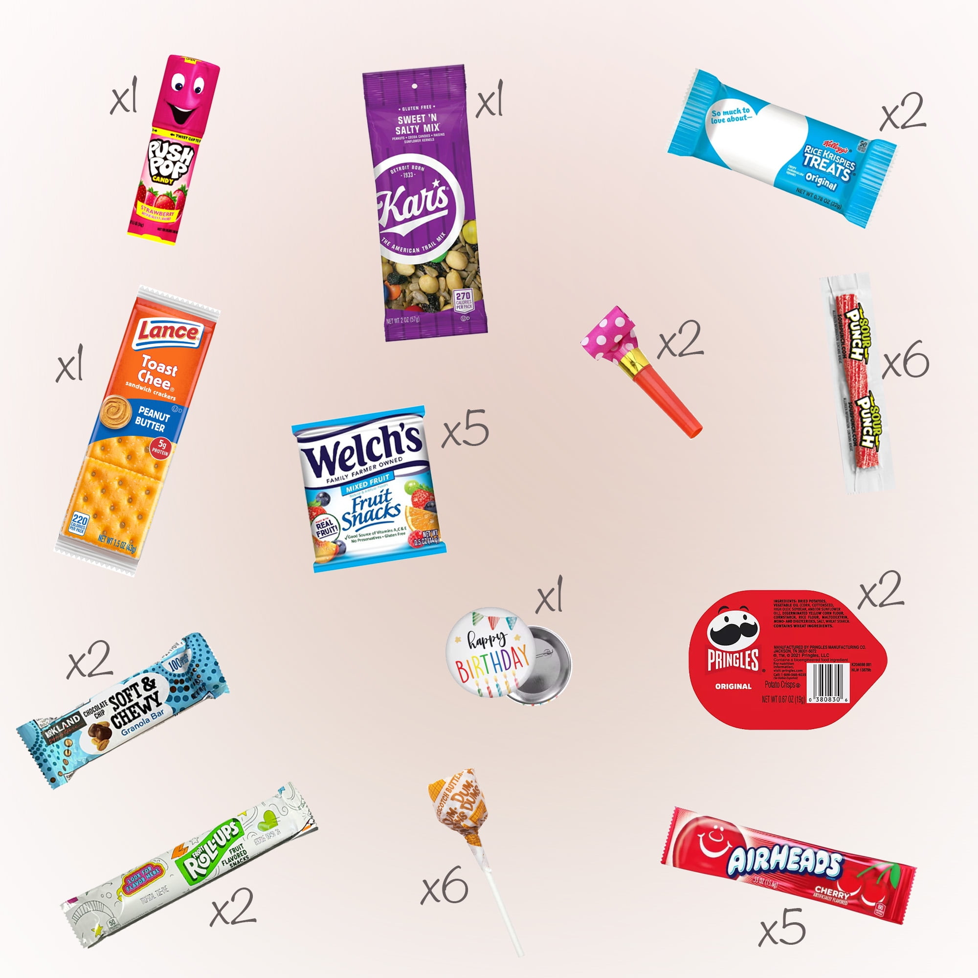 JUMBO JUMBLE Birthday Snack Box (50 count) Assortment Variety Care Package Snacks Gift Basket for Kids, Teens, Boys, Girls, Men, Women, Office, College Students, & Military Soldiers