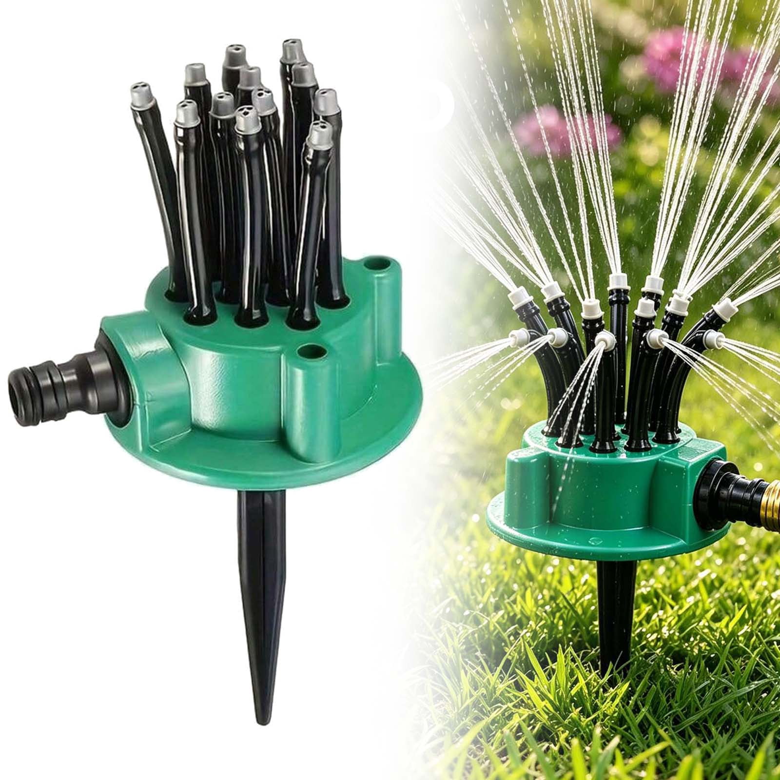 Flower Shape Head Water Spray Head 360 Multi Directional Lawn Sprinkler Precision Garden Irrigation Rotating Multi Arm for Hose Yard Grass Roof Cooling(4PCS)
