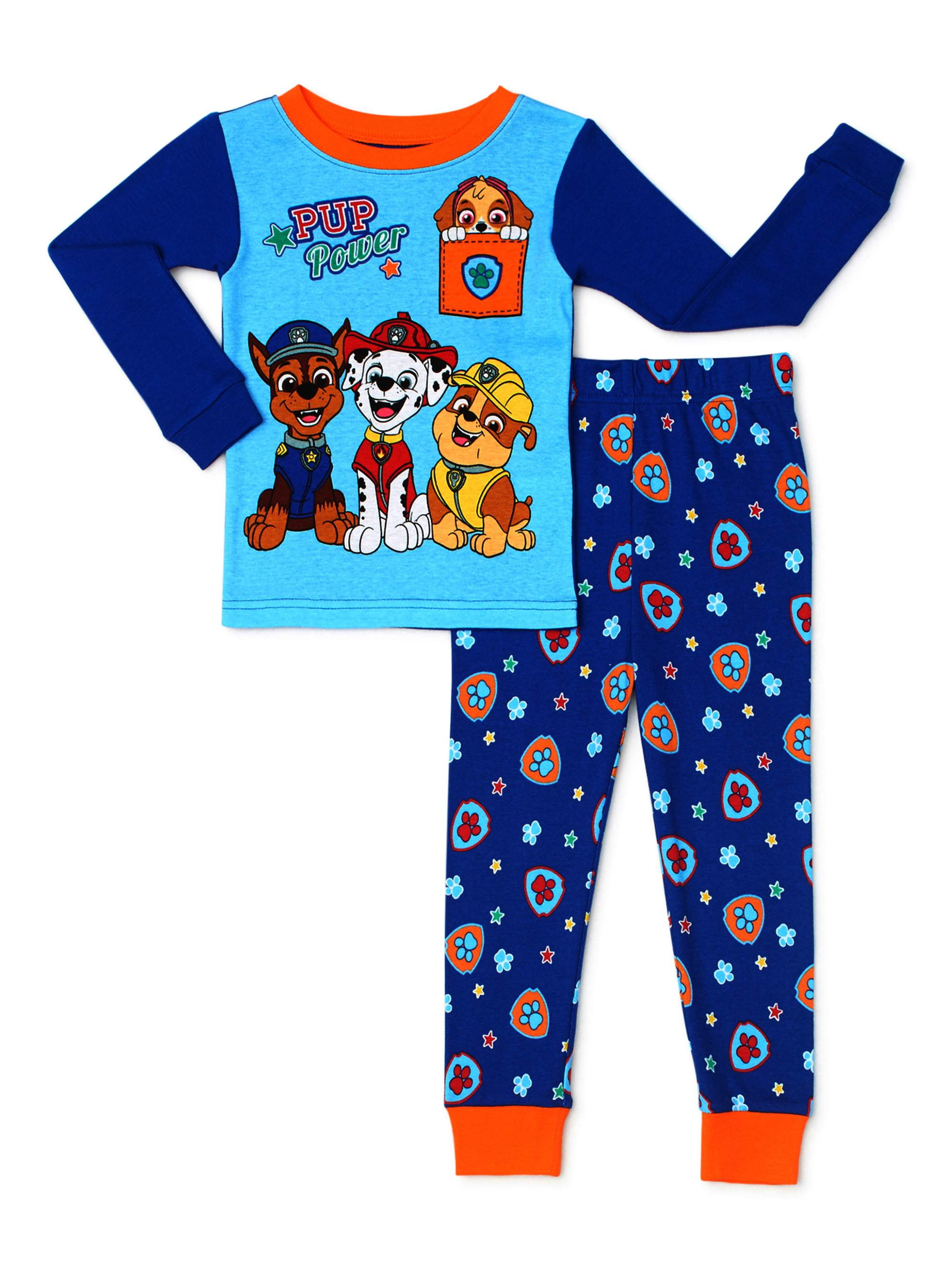 Paw Patrol Toddler Boys Snug Fit Cotton Long Sleeve Pajamas in Blue, 2pc - Walmart.com