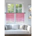 thumbnail image 4 of Sheer Curtains 54 Inch Length 2 Panels Set for Kitchen, Ombre Waves Semi Sheer Curtains for Windows, Abstract Art Gradient Pink Modern Voile Window Treatments Rod Pocket Curtain, 4 of 7