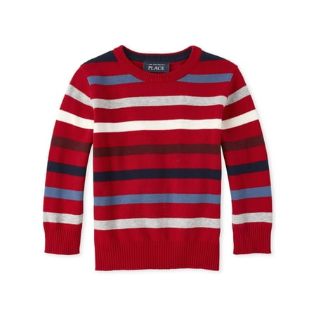 The Children's Place Long Sleeve Stripe Crew Neck Sweater (Baby Boys & Toddler (Best Place For Sweaters)