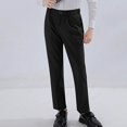 thumbnail image 3 of Teylalorva Pants for Boys Suit Trousers Elastic Waist With Pocket Party Performance (2-18) Black Size 4T, 3 of 9