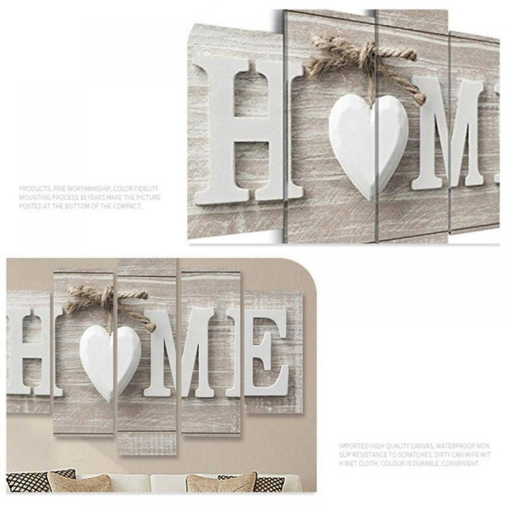 EFINNY Decorative Painting Home Sweet Heart Wall Art 25 x 50 cm Canvas Prints