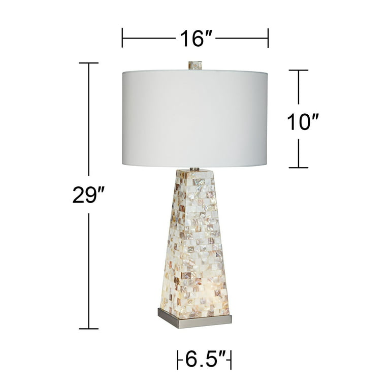 Possini Euro Design Irina Modern Table Lamp 29 Tall White Faux Marble  Black Veins Tapering Column Drum Shade Decor for Bedroom Living Room House  Home