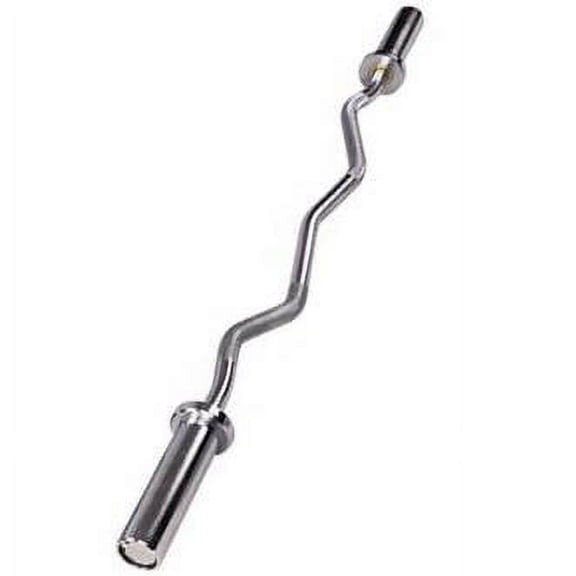 French Fitness Chrome 47" Olympic EZ Curl Bar (New)