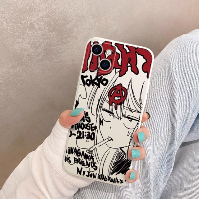 Funda de silicona a prueba de golpes para iphone, carcasa con dibujos de chicas japonesas de anime para iphone 14 13 pro max 11 12 mini 8 plus 7 se2 se3 6s xr xs x Fivean unisex