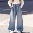 thumbnail image 6 of Frostluinai Baggy Jeans for Women Girls 4-15 Years Boyfriend Jeans Rhinestone Pants High Waisted Straight Leg Denim Pants Casual Streetwear with Pocket, 6 of 7