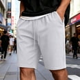thumbnail image 2 of Besolor Men's Shorts Summer Casual Knee Length Elastic Waisted Drawstring Loose Workout Half Pants with Pockets(X-Large,White), 2 of 7
