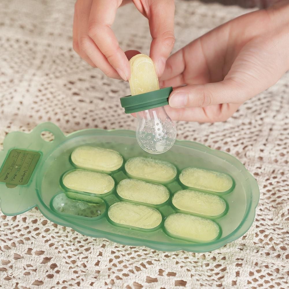 Haakaa Flower Fresh Food Feeder & Cover Set - Green de pois