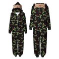thumbnail image 2 of Odeerbi Christmas Onesie Pajamas for Family Holiday Sleep Jumpsuit Long Sleeve Family Christmas Pajamas Matching Sets Mom Fashion Lattice Print Plush Jumpsuit Sleepwear PJs Set Black, 2 of 6