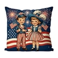 thumbnail image 2 of Xhegex Patriotic Throw Pillow for 4th of July - Soft Bow & Star Pattern Lumbar Pillow for Home & Outdoor Decor, 2 of 6