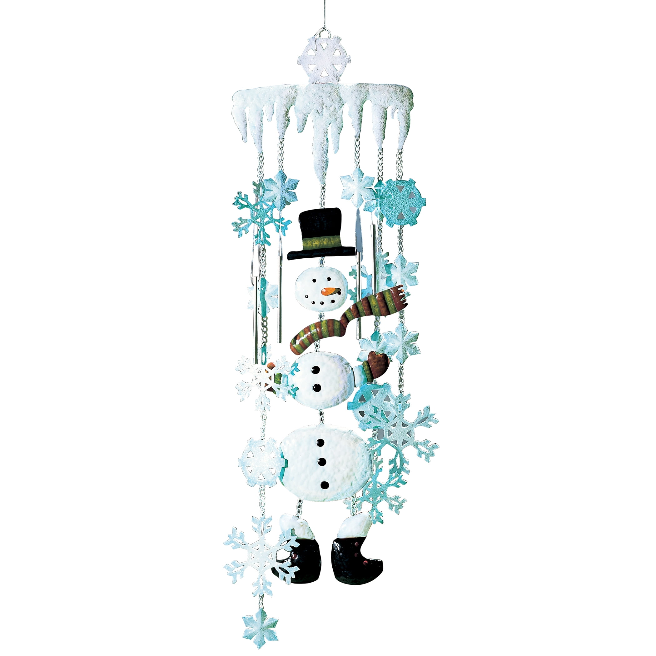 Collections Etc Winter Snowman Holiday Garden Wind Chimes