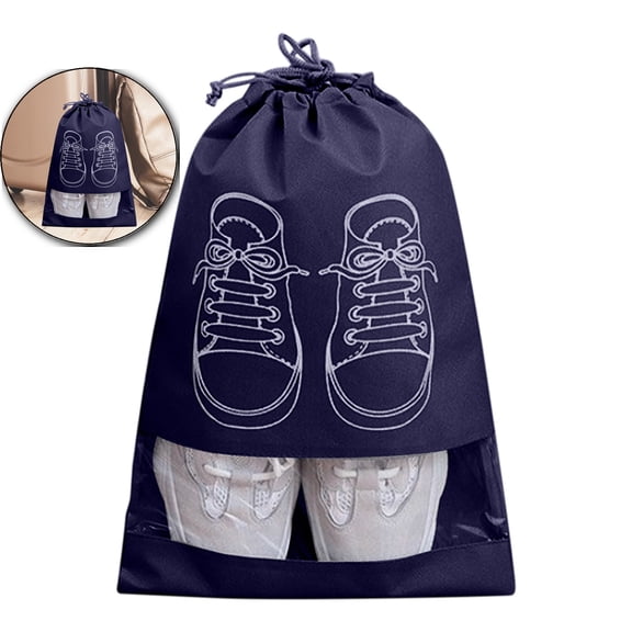 Travel Shoe Bags with Clear Window, Portable Dustproof Shoe Storage Organizer for Men and Women, Reusable Drawstring Shoe Pouch for Packing in Luggage