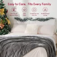 thumbnail image 4 of Anjee Fleece Queen Size Weighted Blanket for Adults, 15 lbs Thick Breathable Bed Blankets for Relax & Comfort, 60" x 80" Gray White, 4 of 8