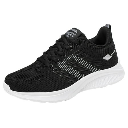 OJSFQUFP Womens Casual Shoes Ladies Women Low Top Breathable Mesh Running Casual Sport Shoes for Gym Travel Work Womens Shoes Dressy Casual White 39